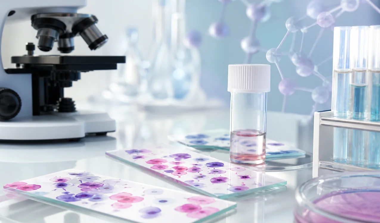 نمونه آزمایشگاهی تست HPV و پاپ اسمیر برای بررسی سلول‌های دهانه رحم