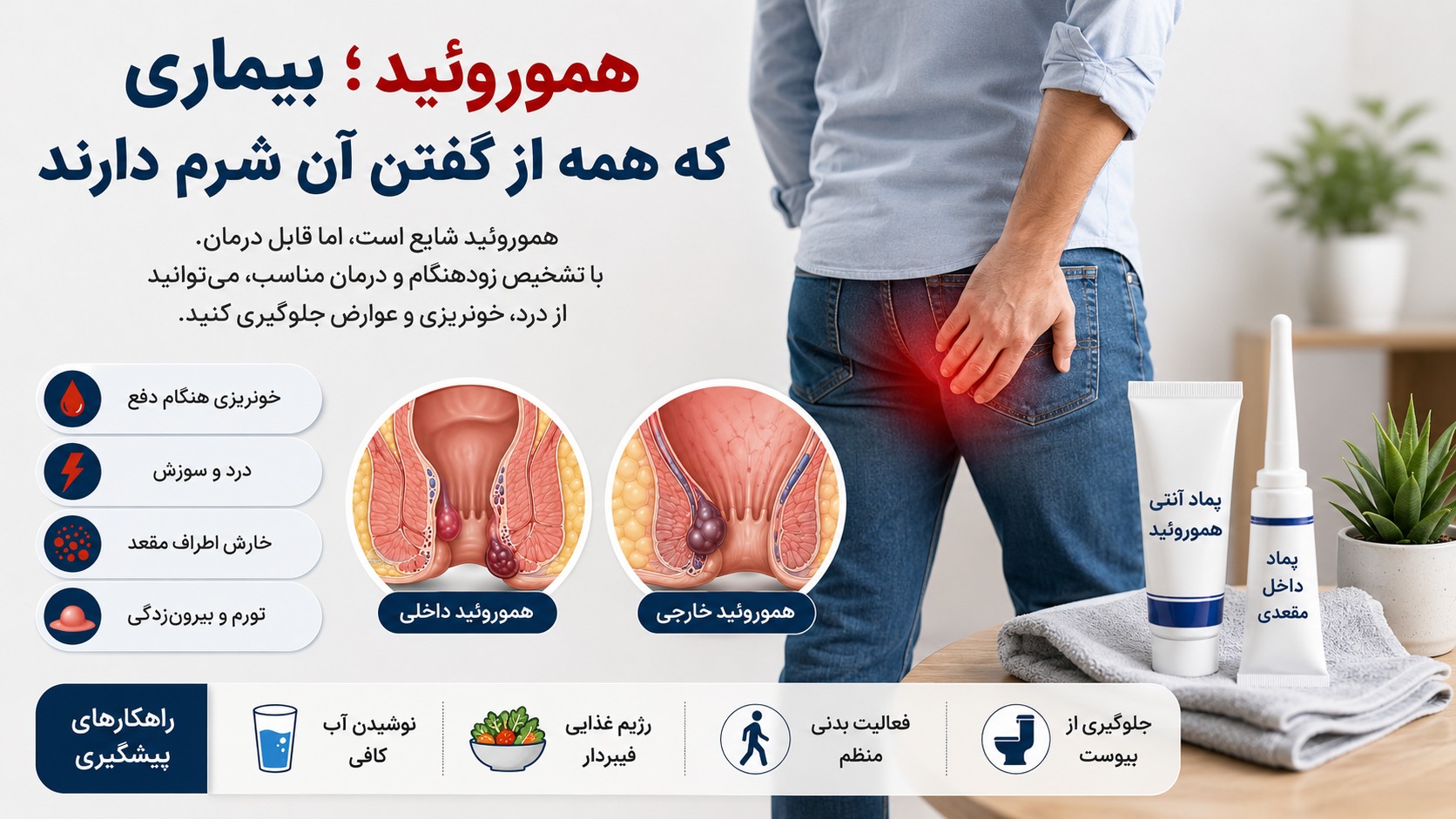 آشنایی با بیماری هموروئید علائم، علل و روش‌ های درمان خانگی
