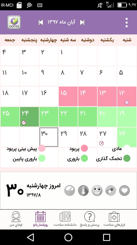 نشان دادن زمان دقیق تخمک گذاری