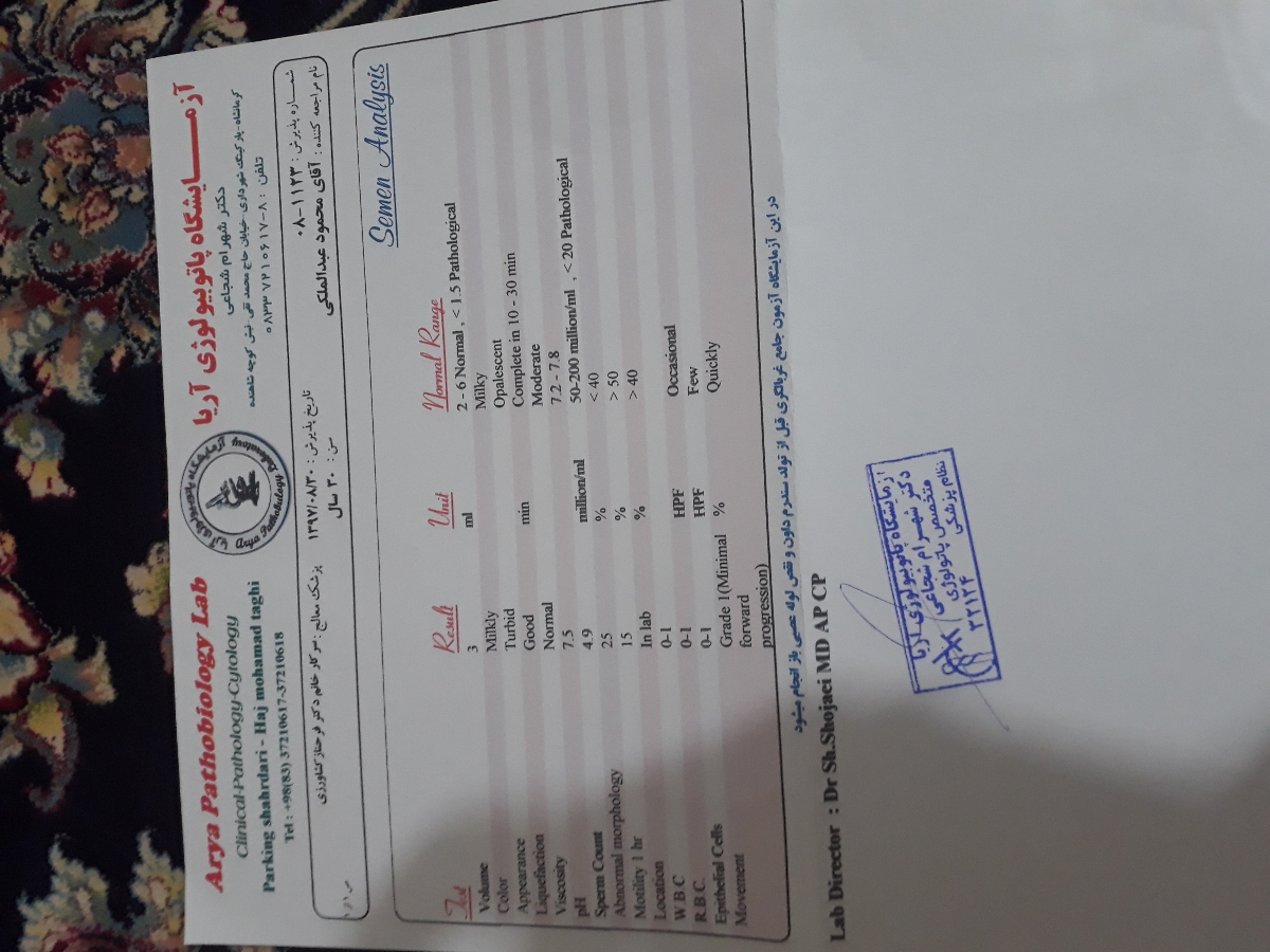 آزمایش آنالیز اسپرم مرد