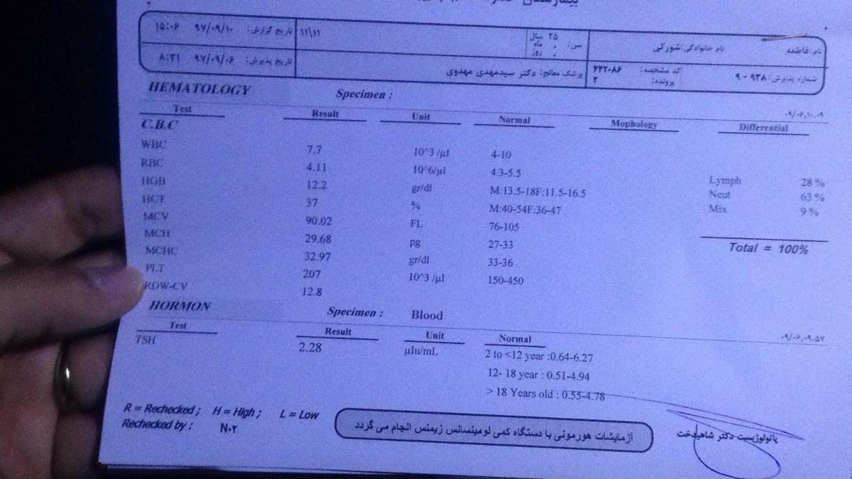 تفسیر آزمایش اولیه بارداری
