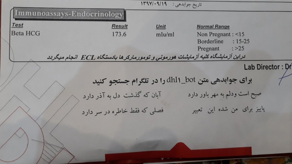 جواب بی بی چک مثبته یا نه راهنمایی کنید