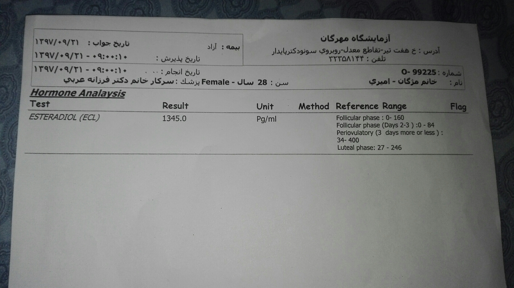 استرادیول بالا و سونو فولیکول