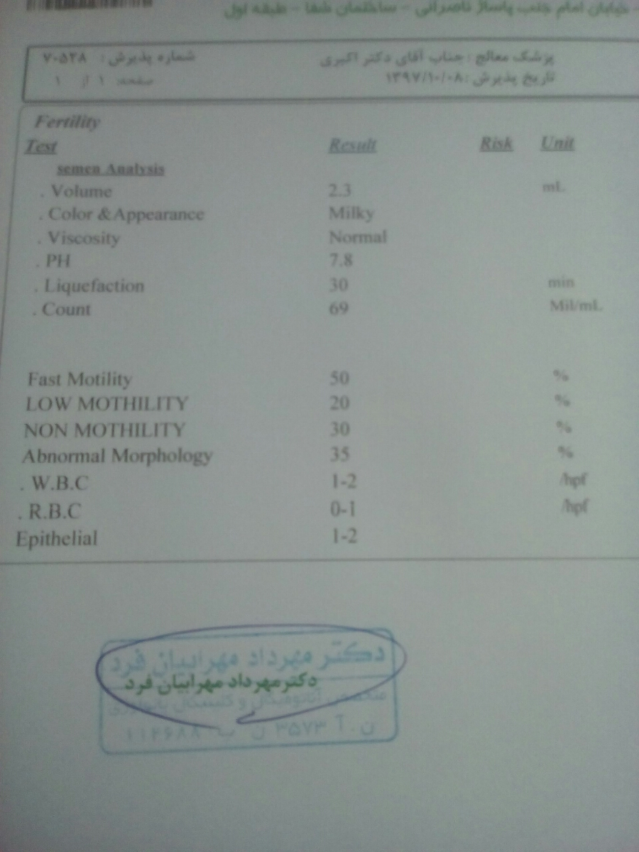 تفسیر ازمایش اسپرم همسرم تفسیر ازمایش اسپرم همسرم