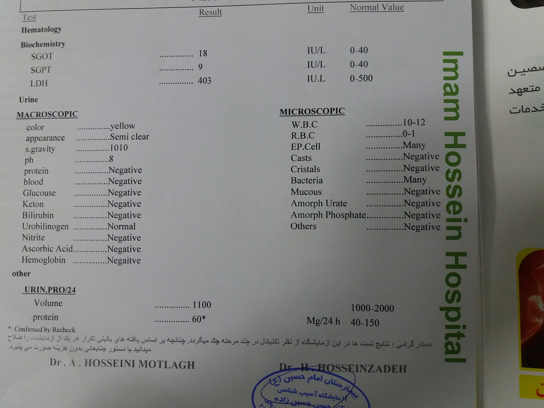 تفسیر آزمایش ادرار ۲۴ ساعته
