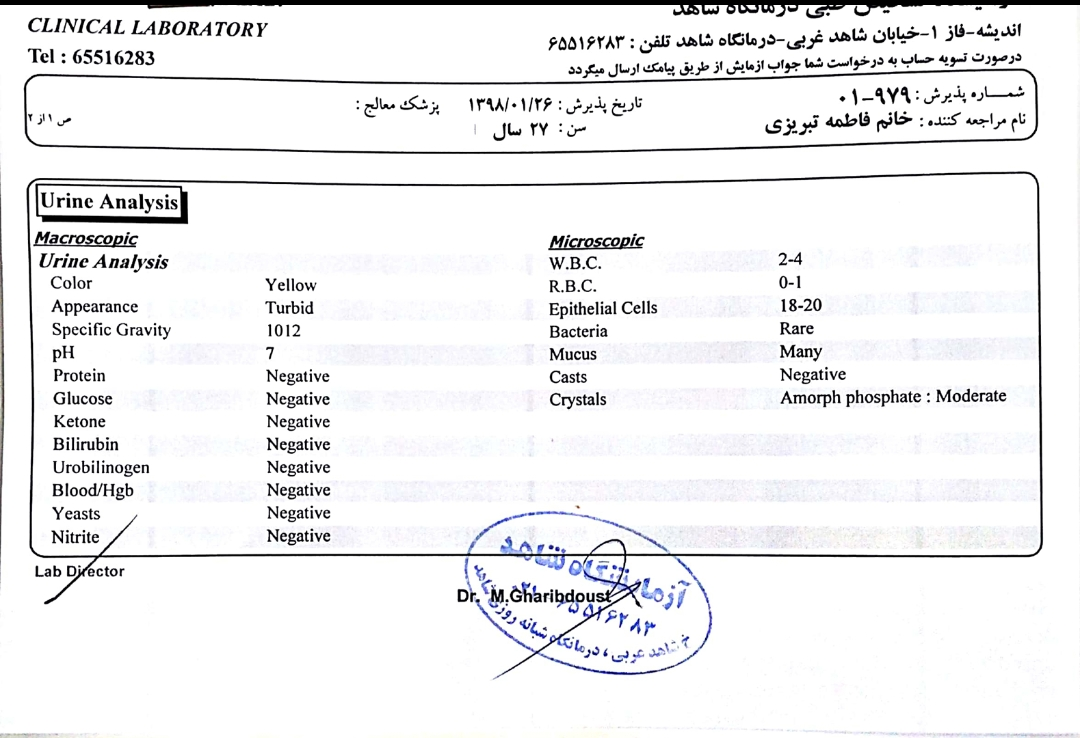 تفسیر آزمایش ادرار در بارداری