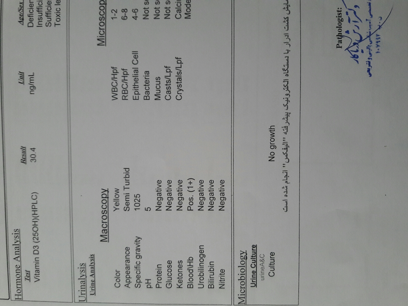 تفسیر سونوگرافی شکم و مامو گرافی وپاپ اسمیروآزمایش خون