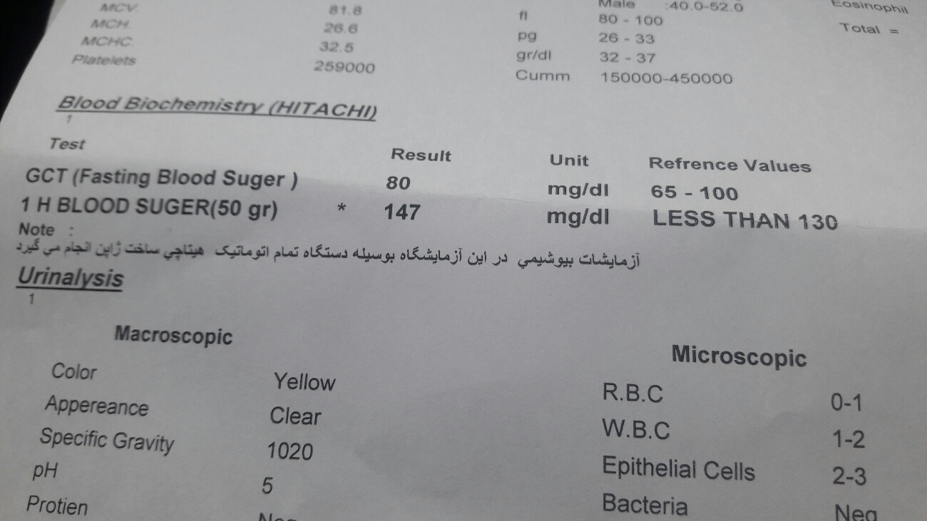 تفسیر آزمایش قند خون ۲۴ هفتگی