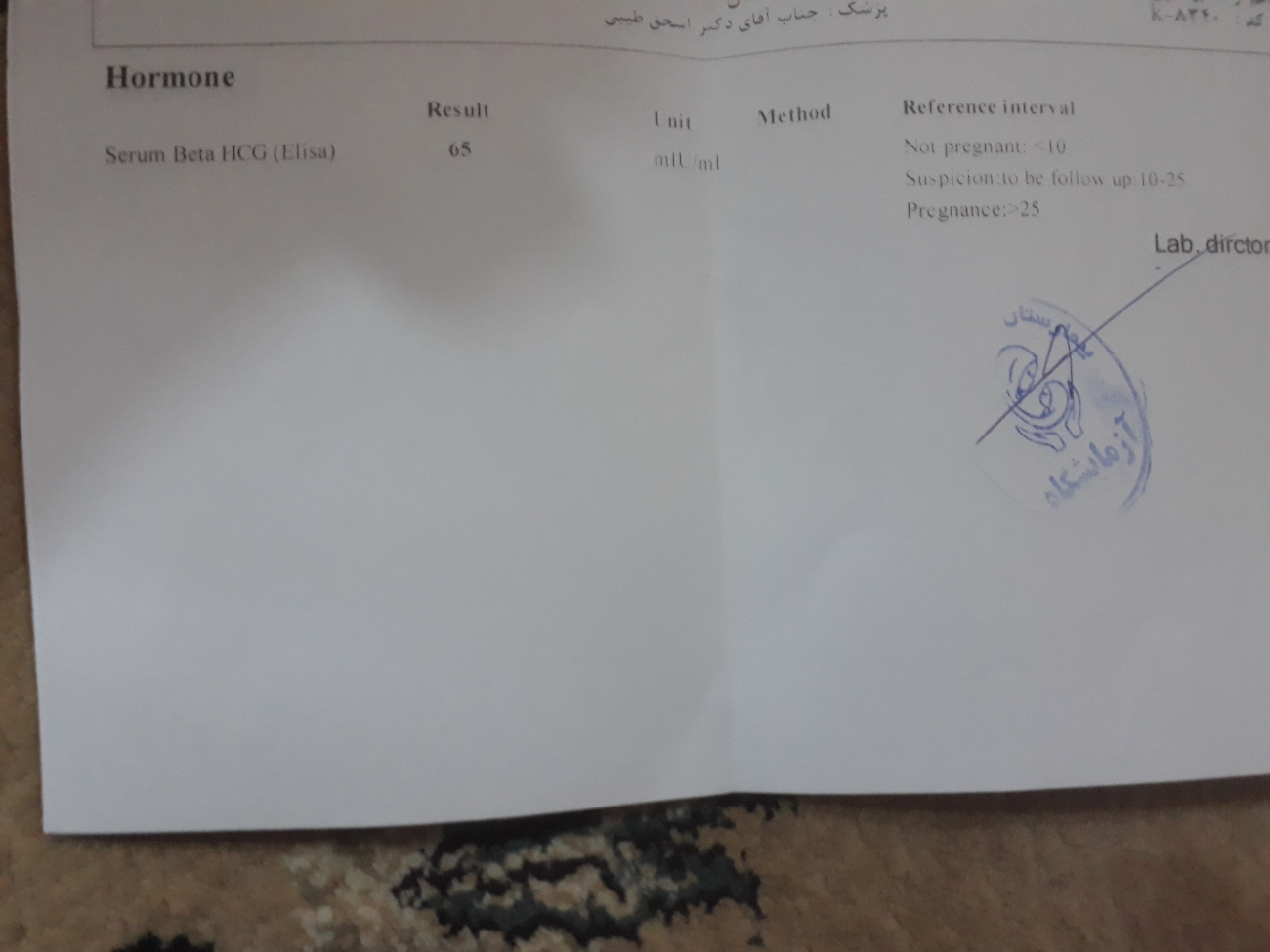 تیتراژ بتا دادم احتمال بارداری؟؟؟
