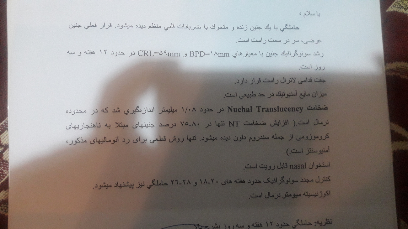 تفسیر سونو در هفته ۱۲