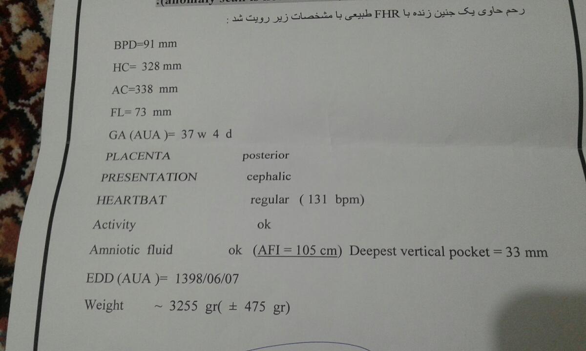 تفسیرسونوگرافی خواهش میکنم کمک کنید