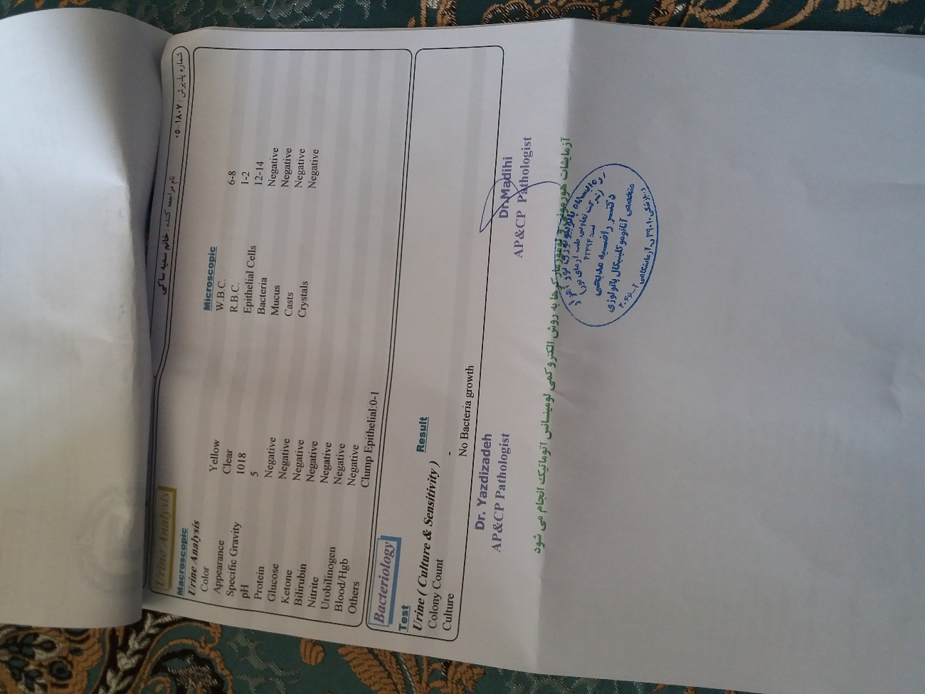 سلام لطفا ازمایشمو تفسیرکنید