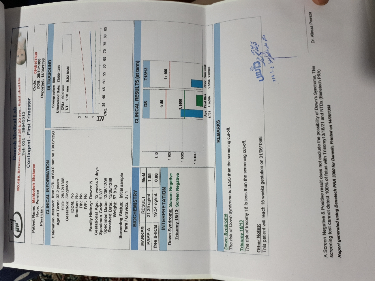 جواب آزمایش غربالگری اول