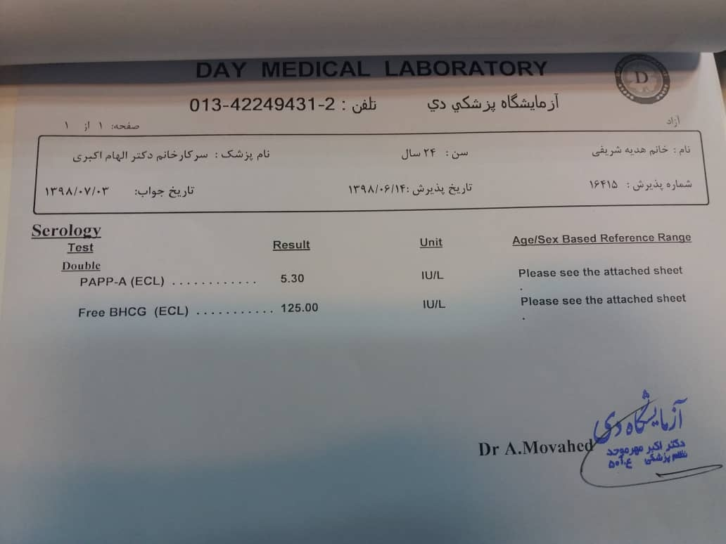 جواب آزمایش غربالگری انجام دادم جواب آزمایش غربالگری انجام دادم