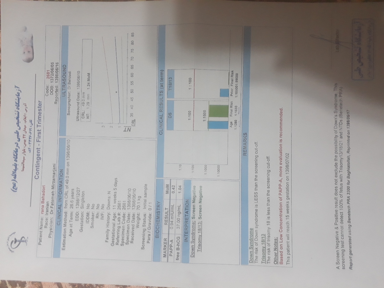 تفسیر آزمایش غربالگری ؟؟؟؟؟