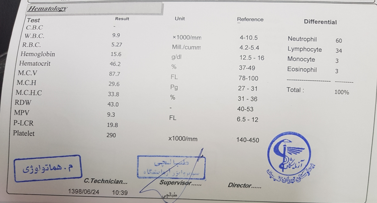 آزمایش برای غلظت خون آزمایش برای غلظت خون