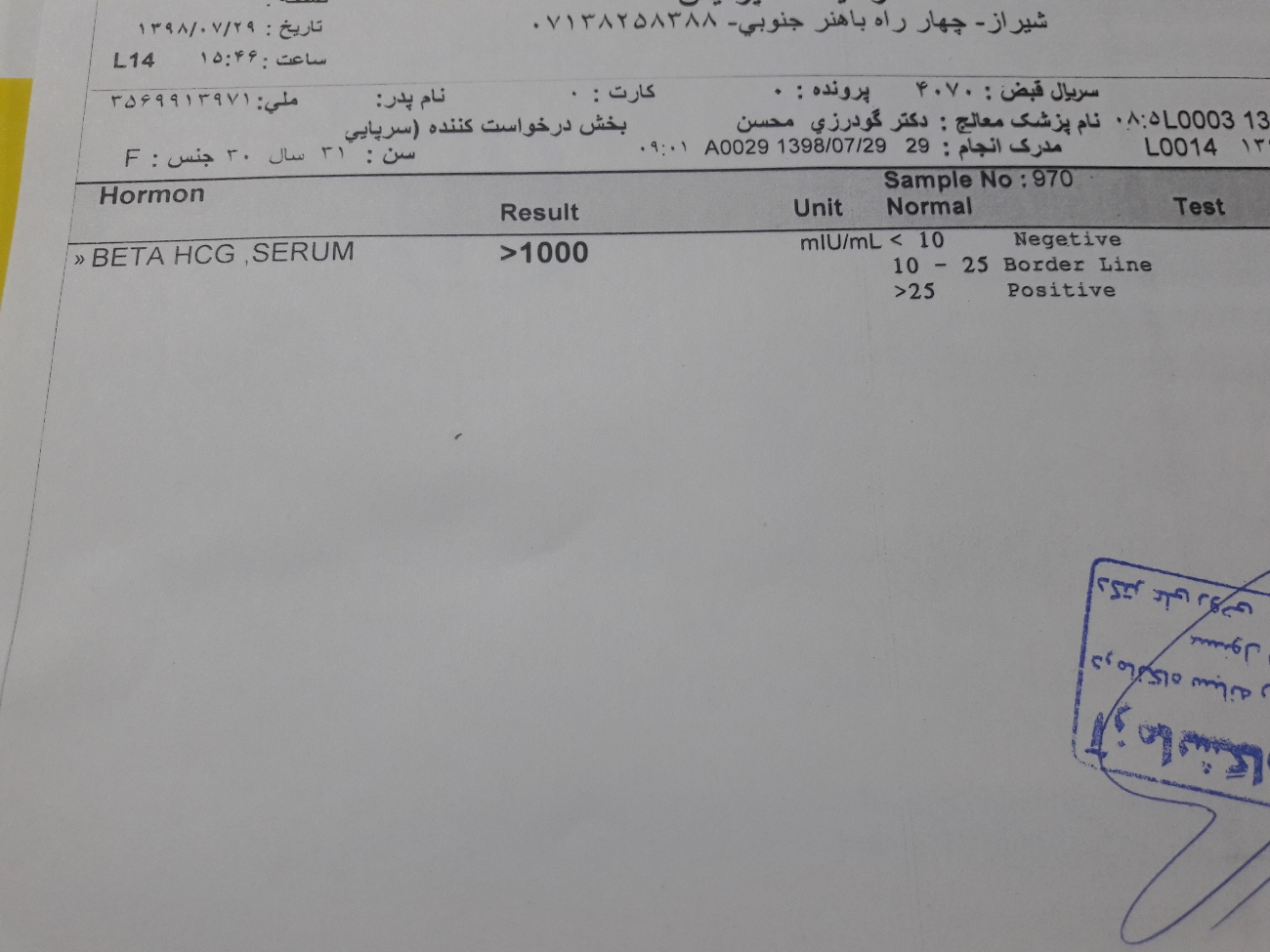 جواب آزمایش بتای من