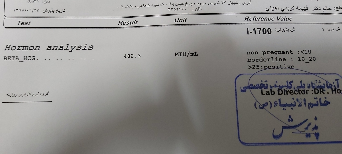 تفسیر آزمایش خون و عدد بتا