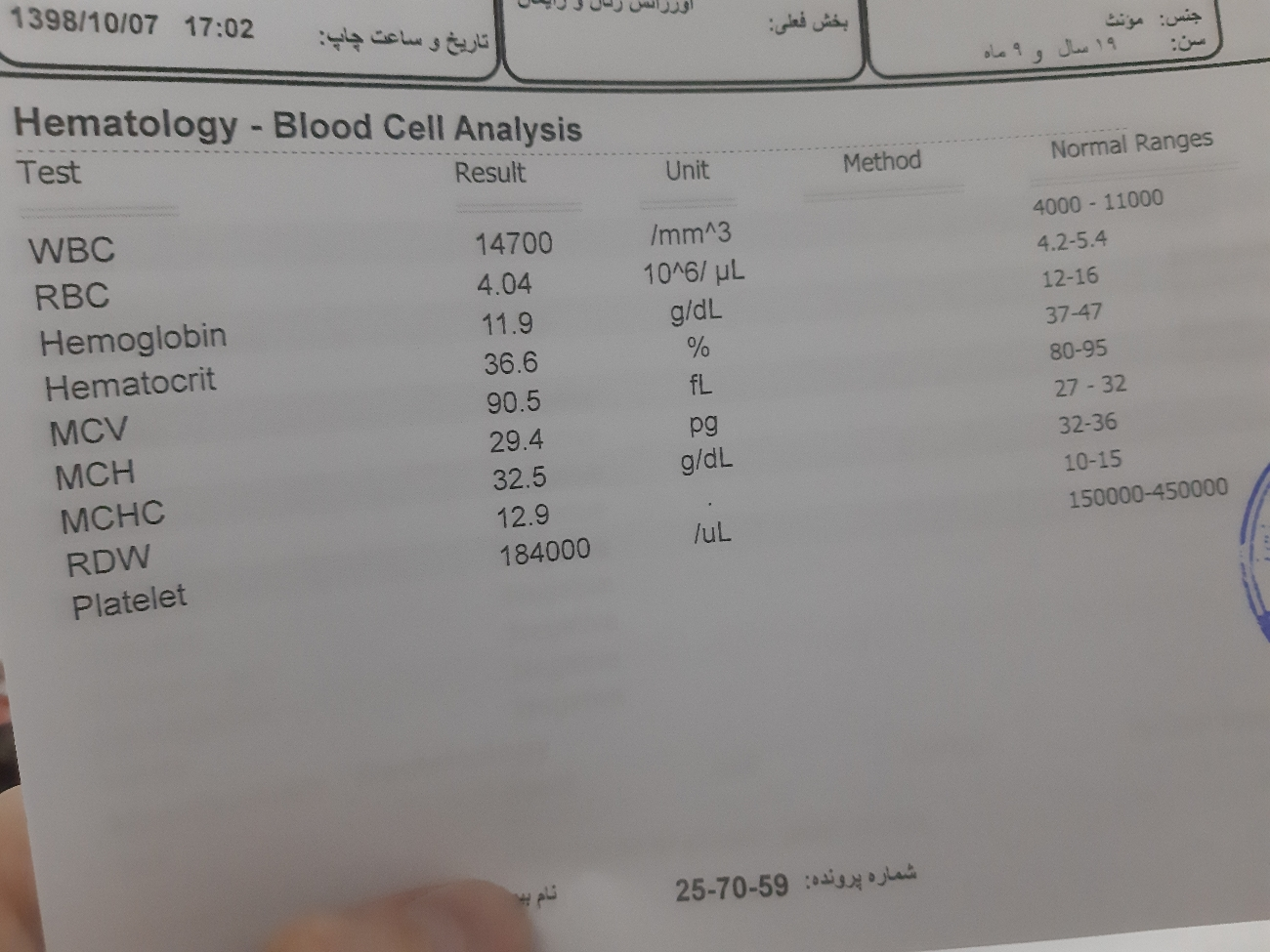 جواب آزمایش کشت ادرار