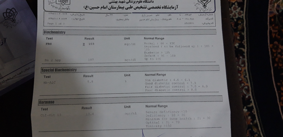 آزمایش قند خون ناشتا و دو ساعت بعد