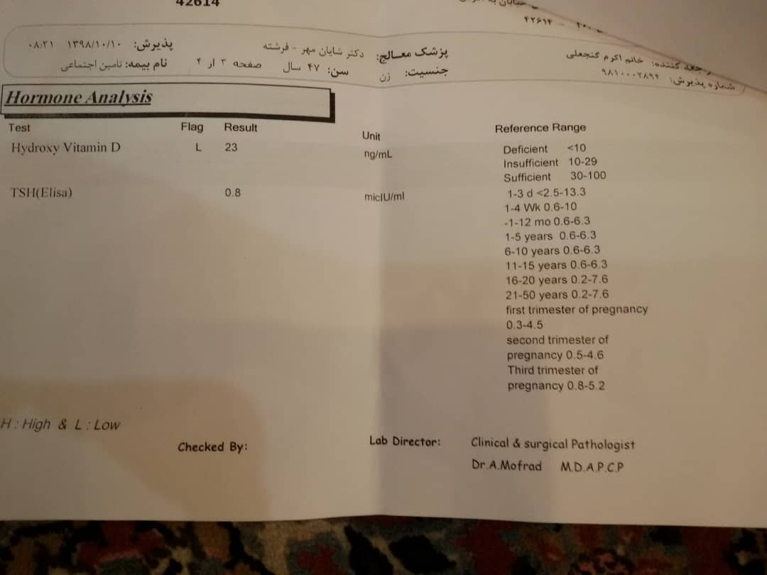 جواب ازمایش مادرم خیلی نگرانم