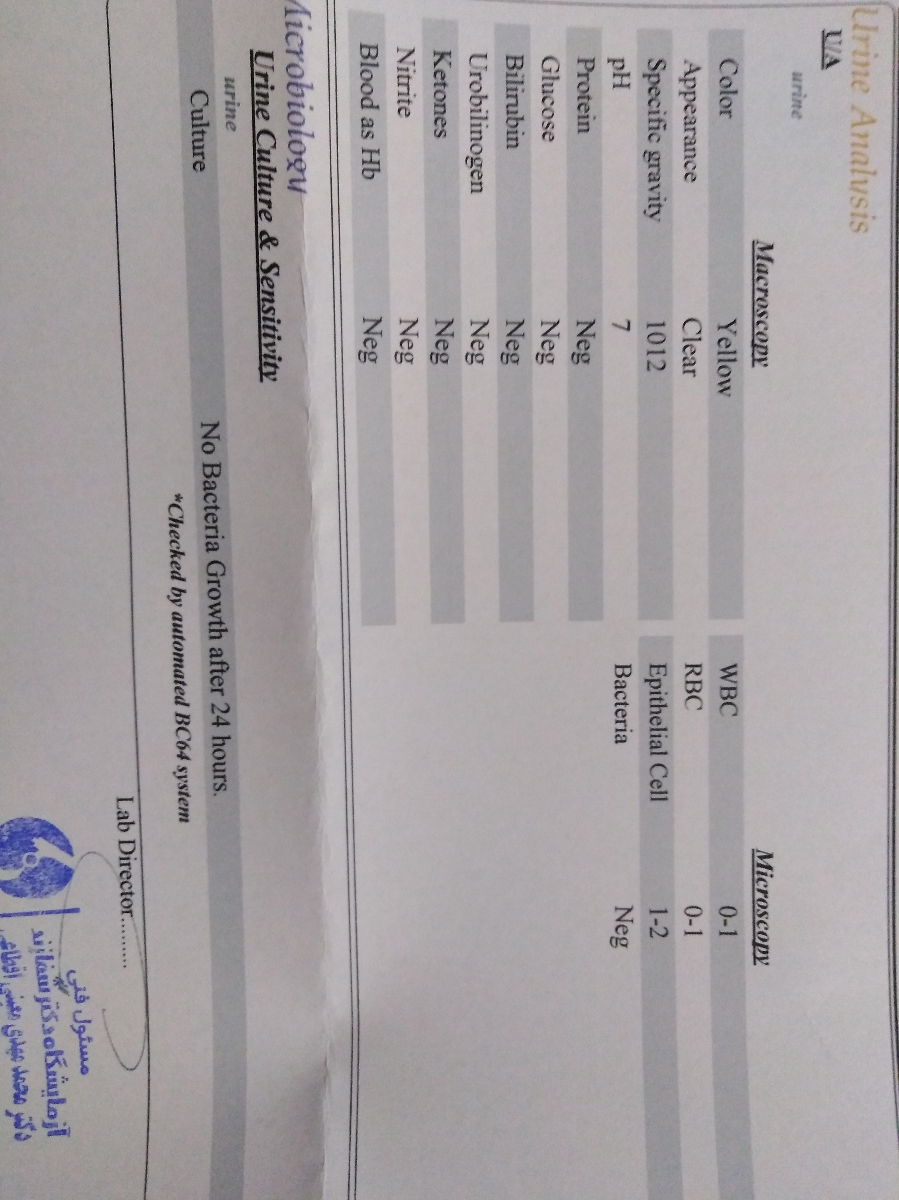 تفسیر ازمایش کشت ادرار