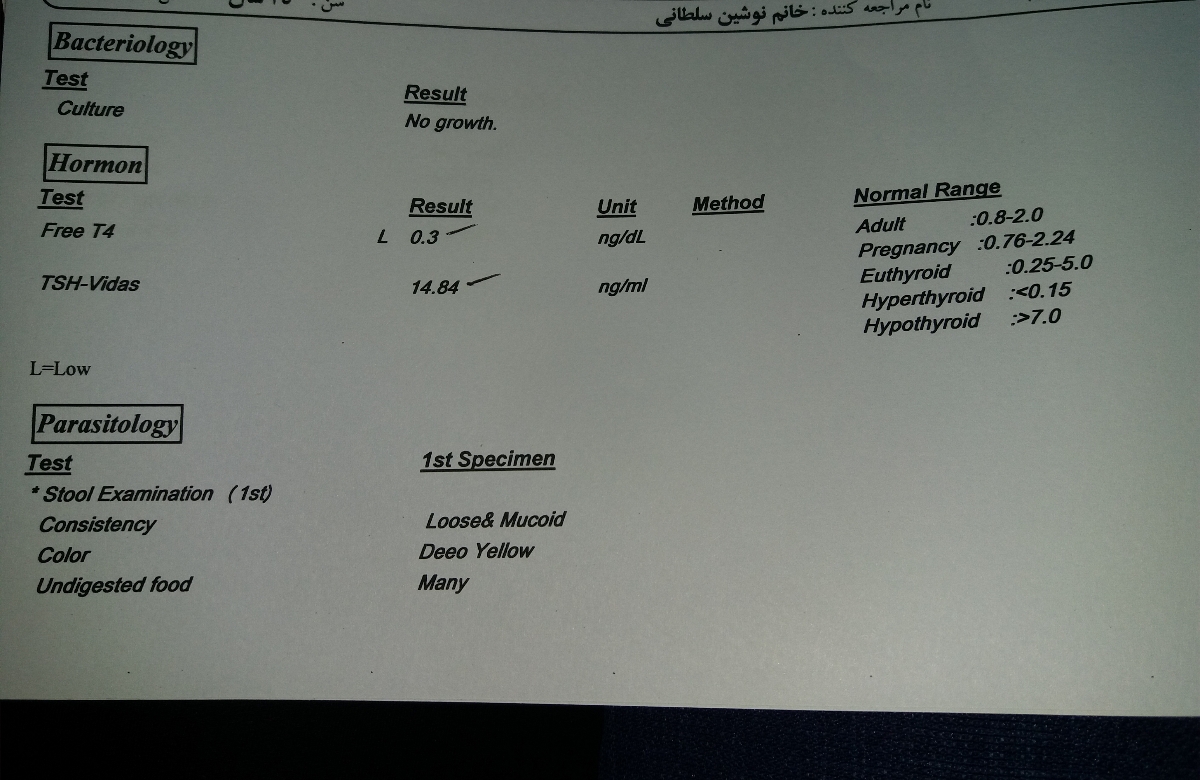 تفسیر آزمایش و نگرانییی شدید😥😥