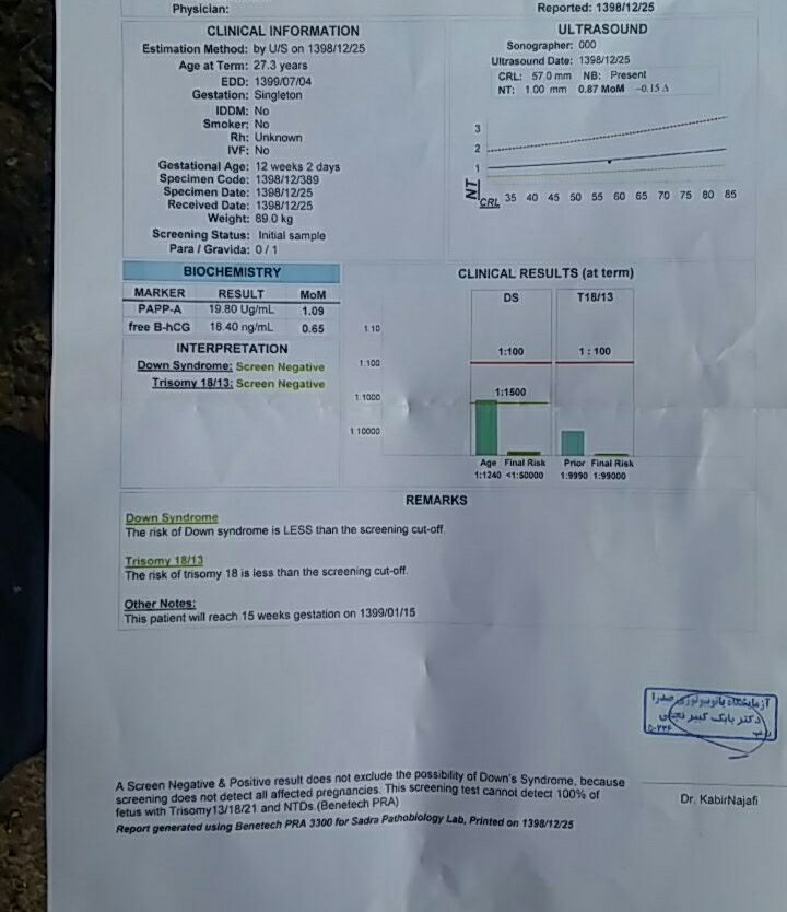 تفسیر ازمایش غربالگری