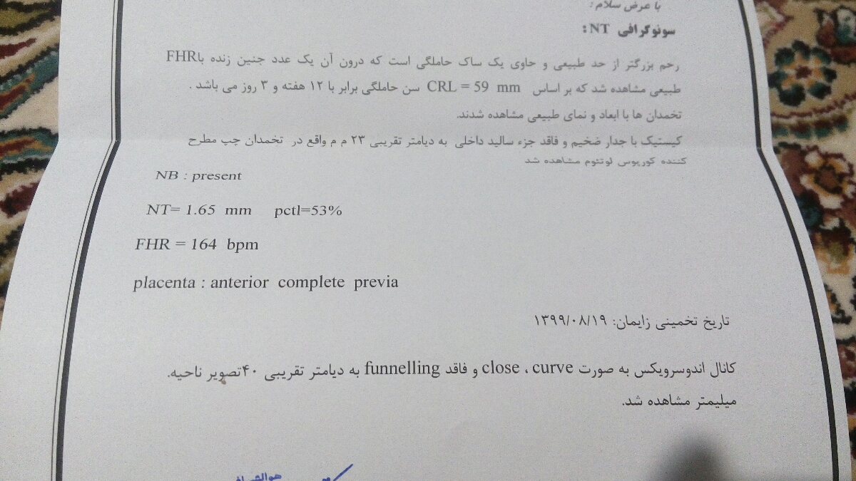 تفسیر سونوی ان تی ۱۲ هفته تفسیر سونوی ان تی ۱۲ هفته