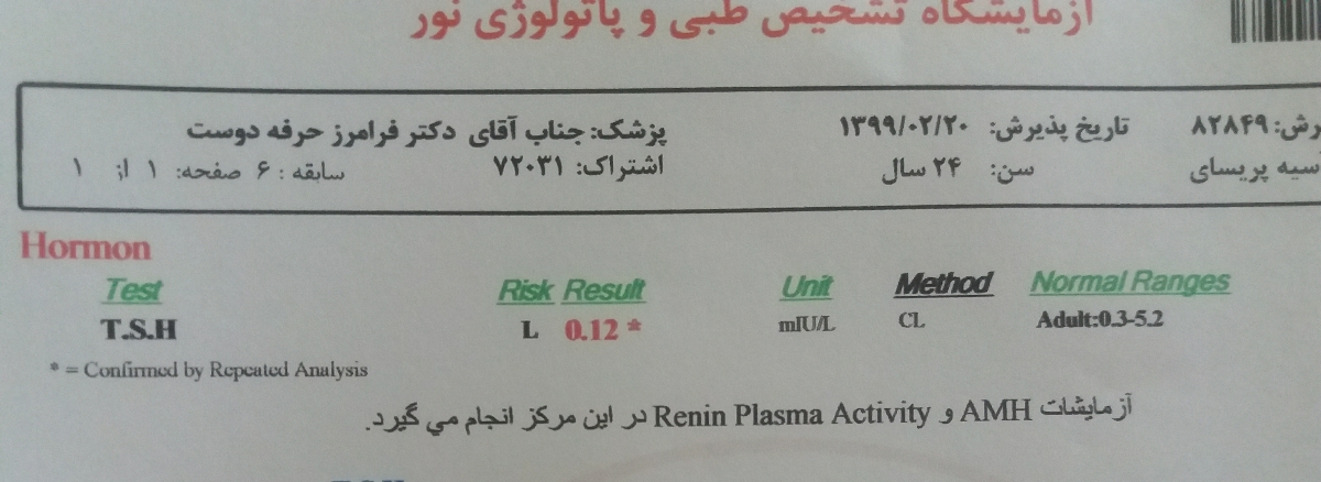 تفسیر ازمایش تیرویید