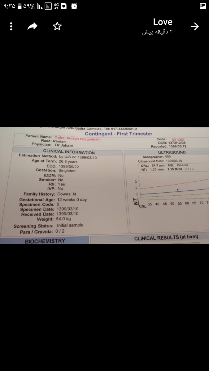 تفسیر ازمایش غربالگری