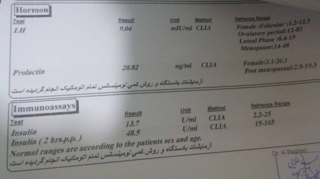 تفسیر ازمایش هورمونیه دوستم