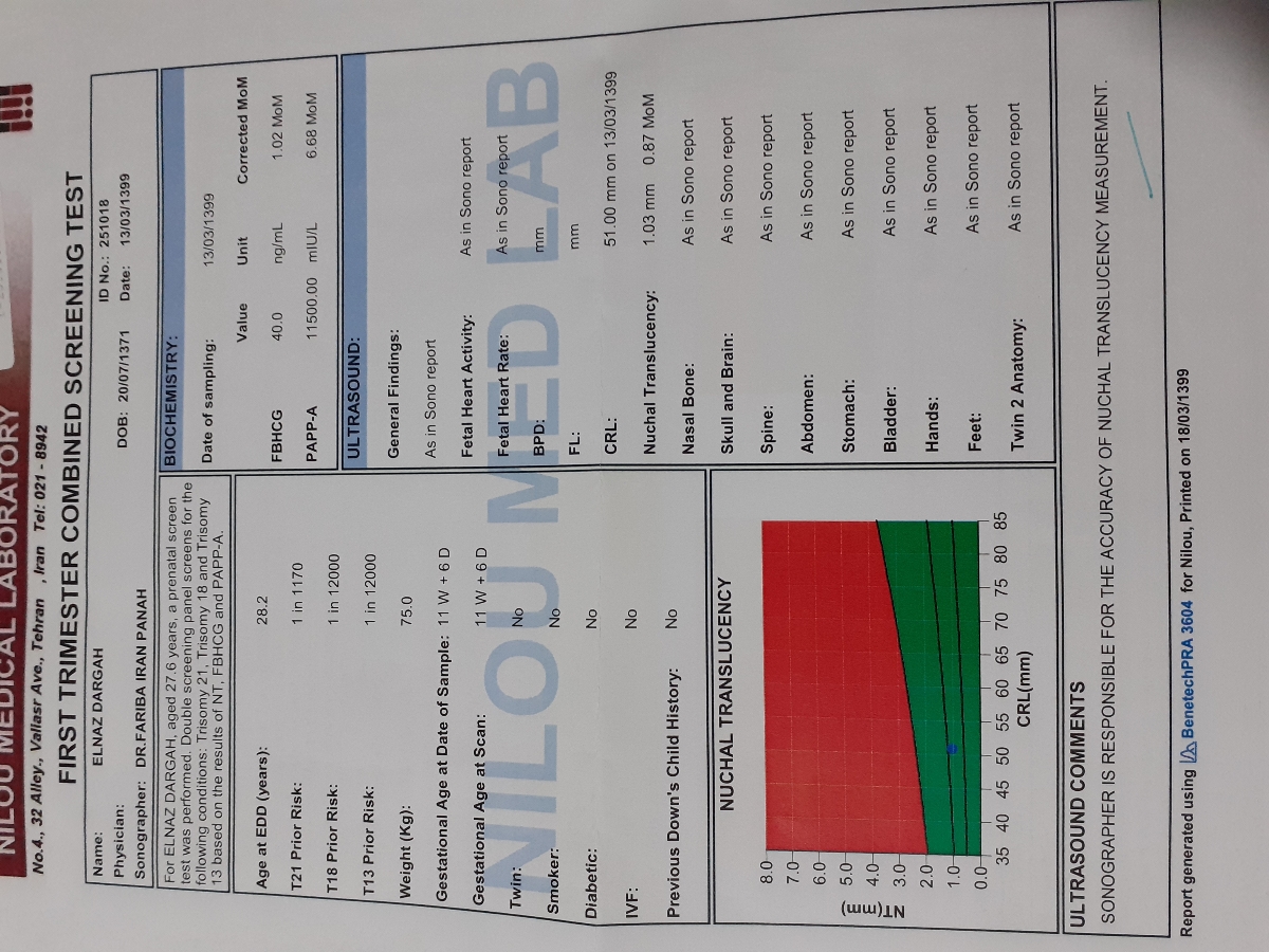 تفسیر ازمایش غربالگری اول