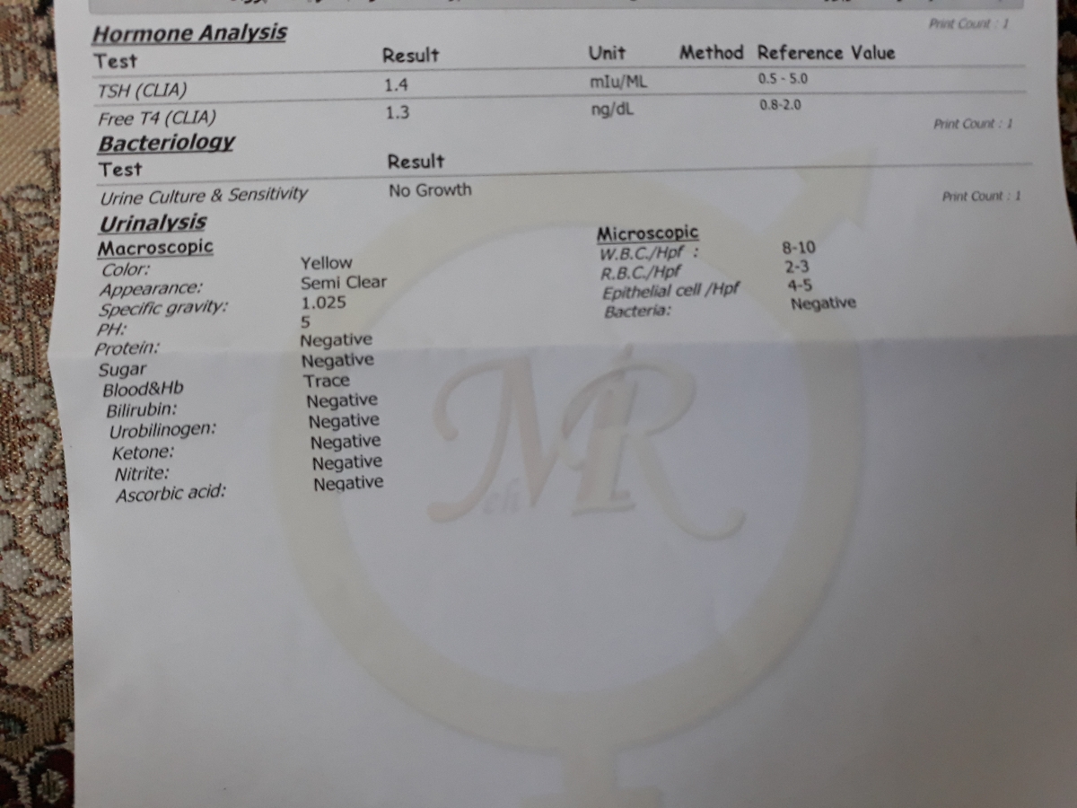 سلام ممنون میشم تست پاپ اسمیرو آزمایشمو تفسیر کنین