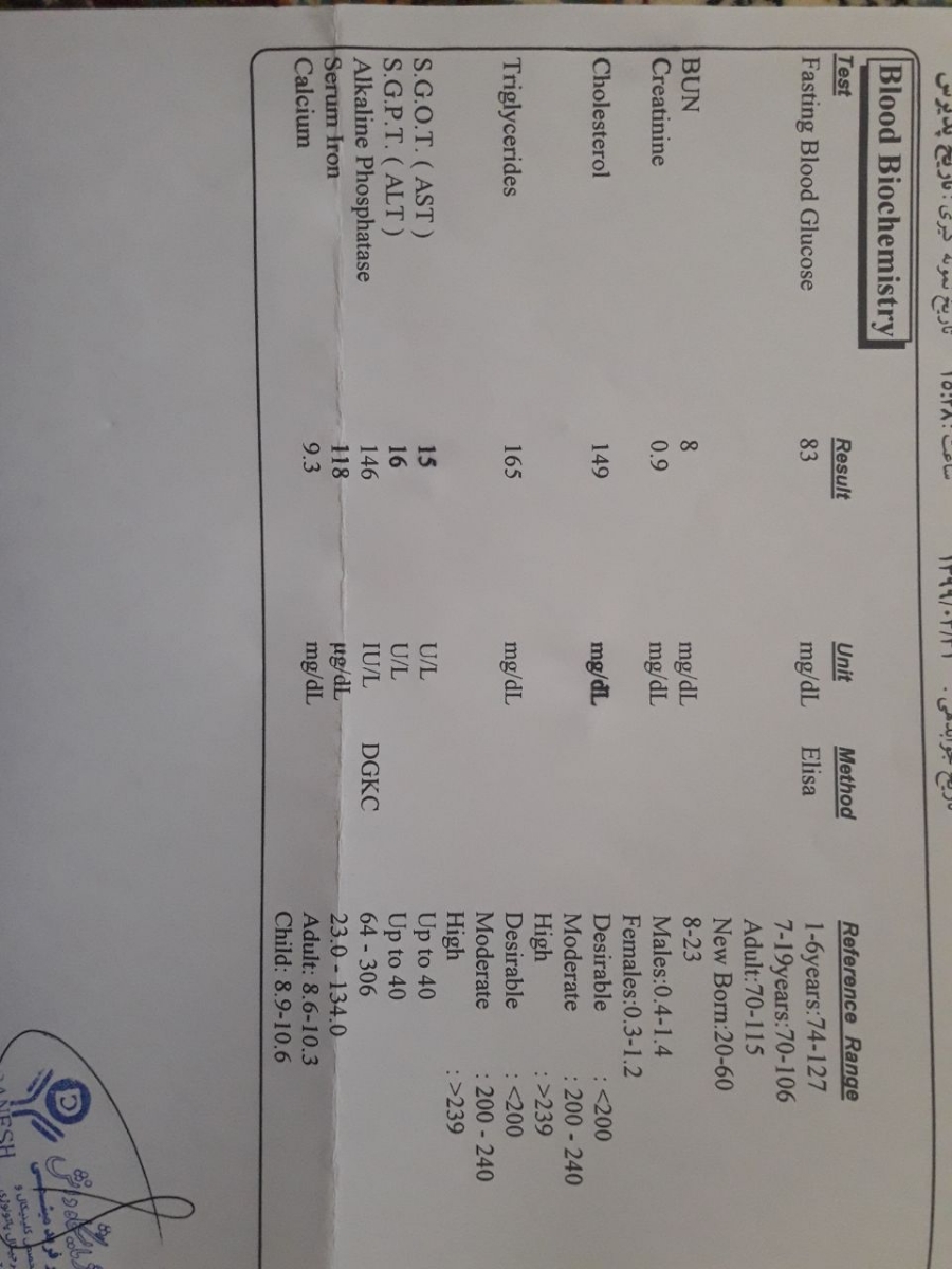 لطفا میشه آزمایشامو ببینید😁🙏