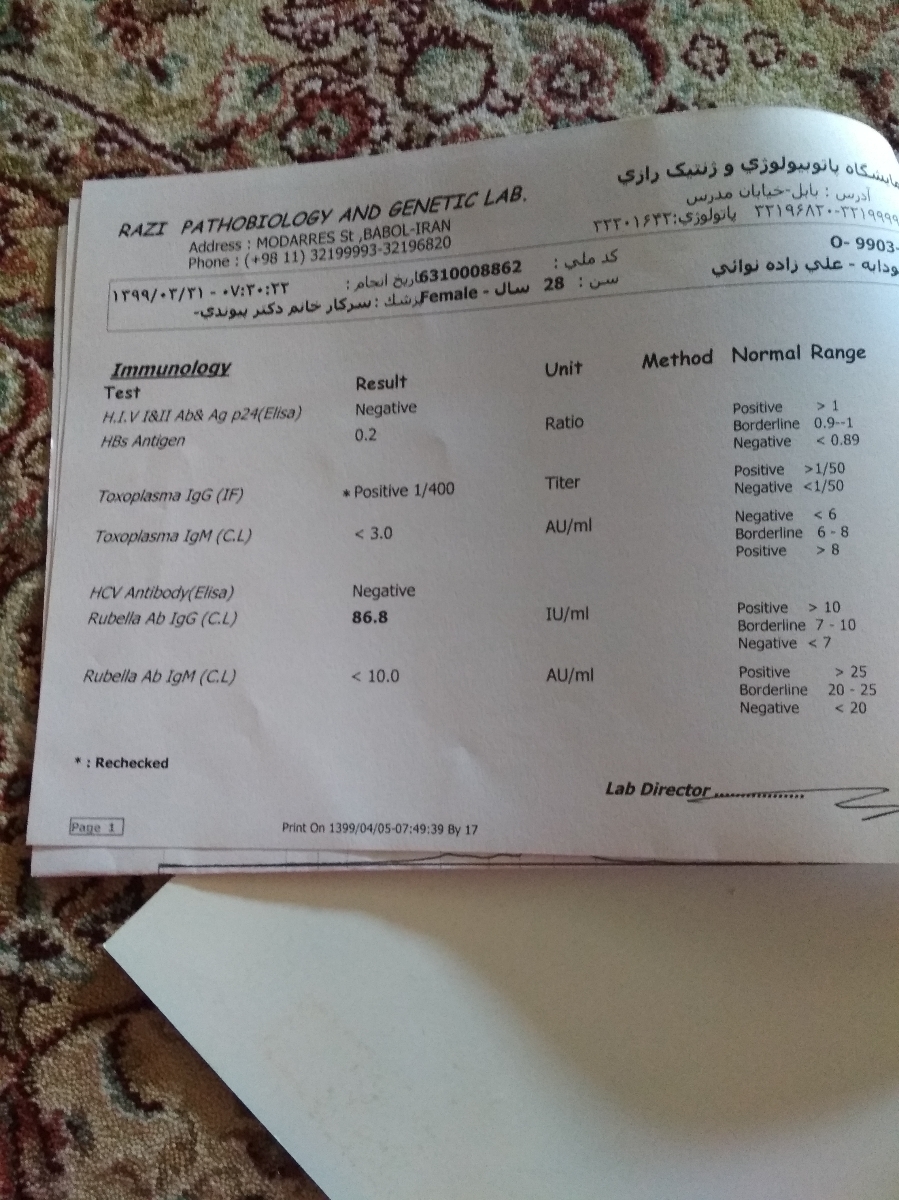 خانمایی که از آزمایش ویروسی سر در میارن بیان لطفاً