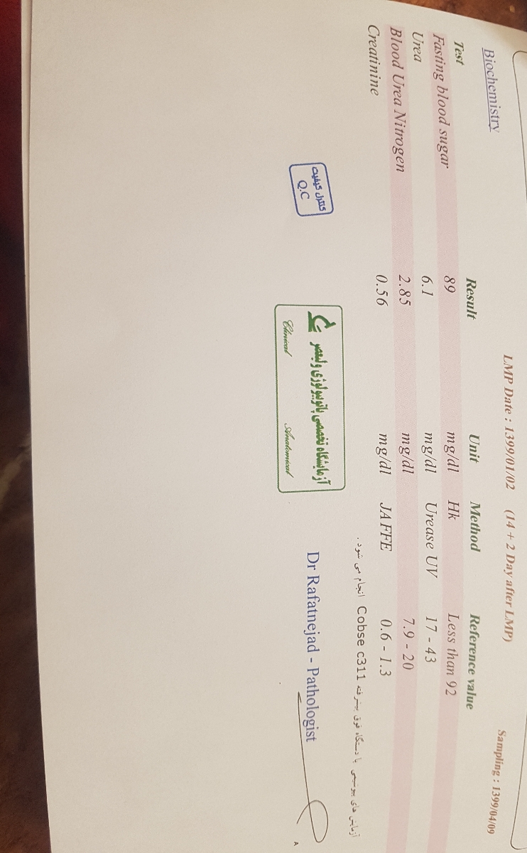 تفسیر آزمایش غربالگری