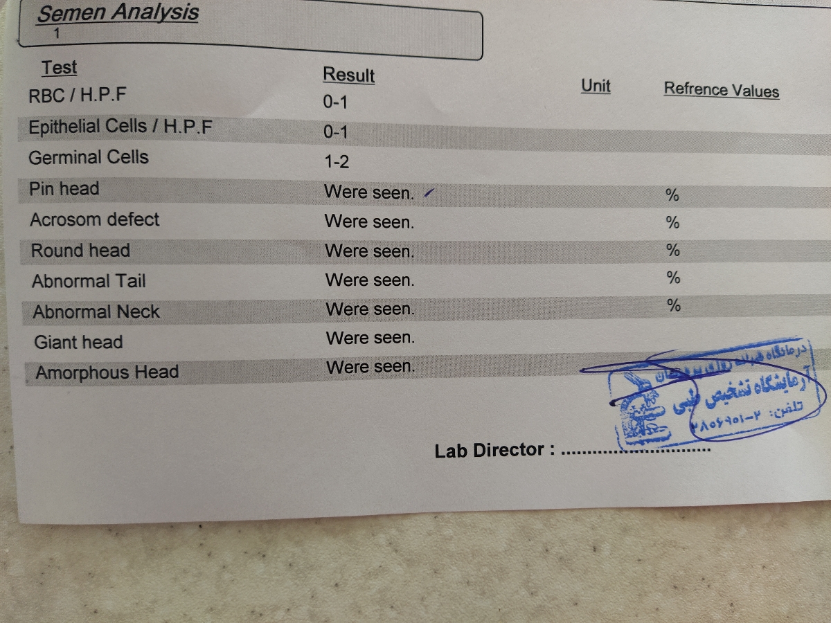 تفسیر کردن آزمایش اسپرم