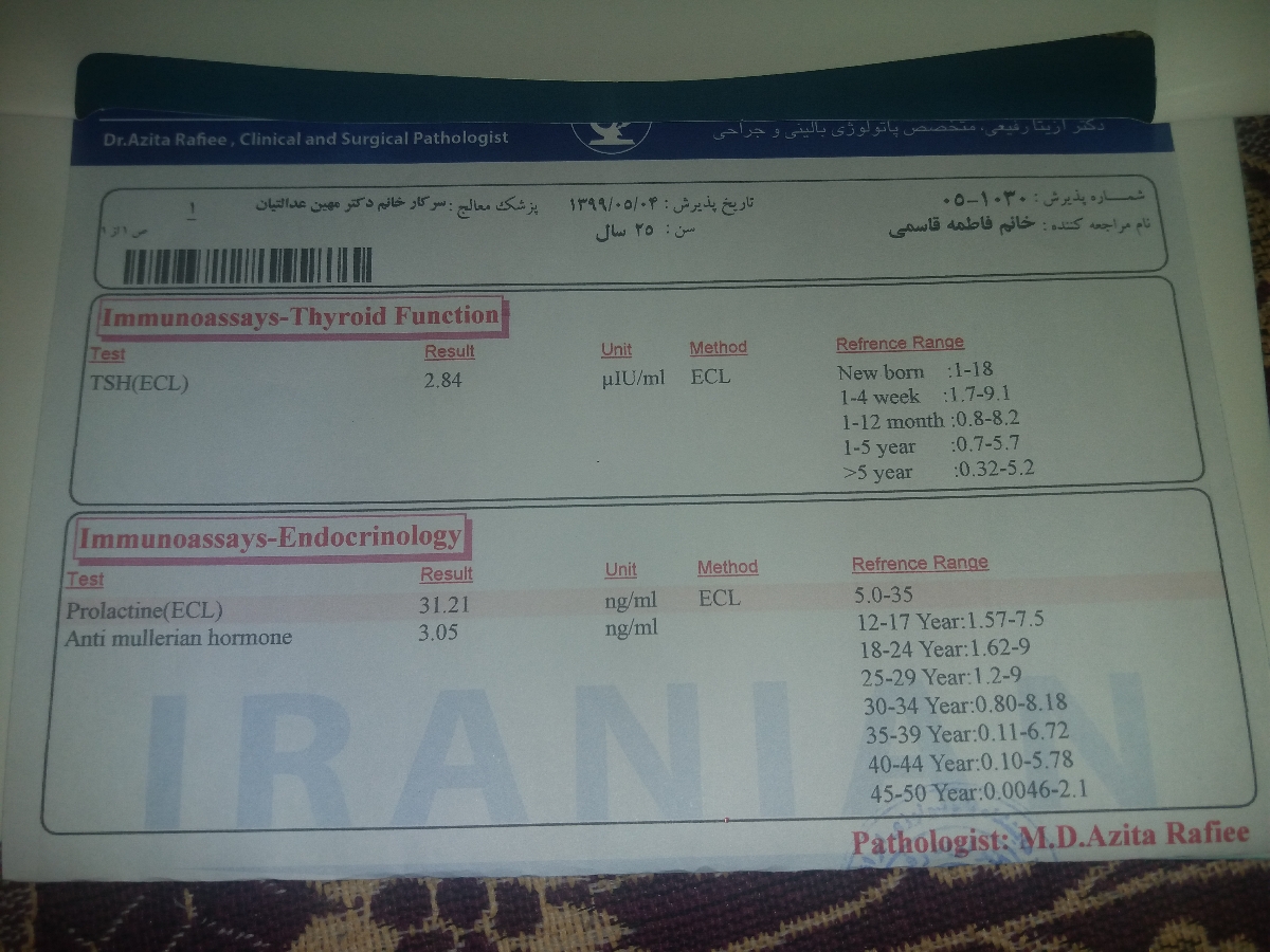 دکتر عزیز آیا پرولاکتینم بالاست?