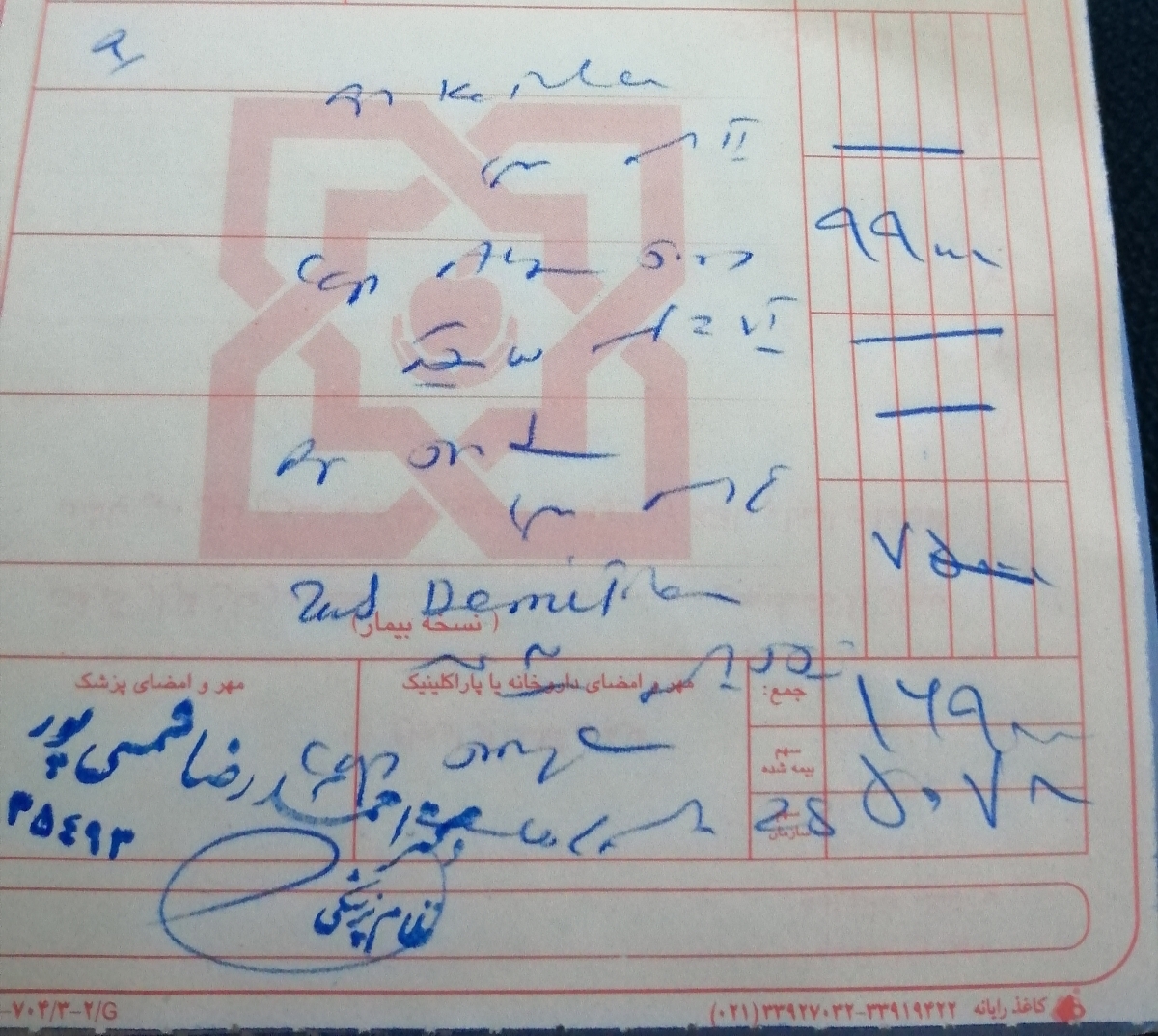 نسخه دکتر برای سرماخوردگی یا کرونا