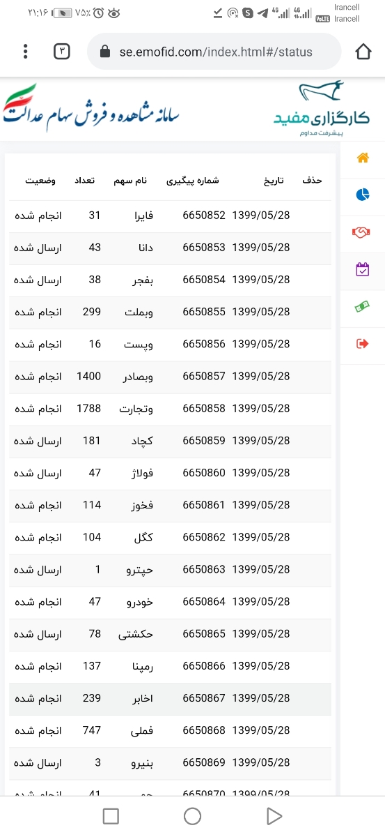 سهام عدالت رو چطور بفروشم