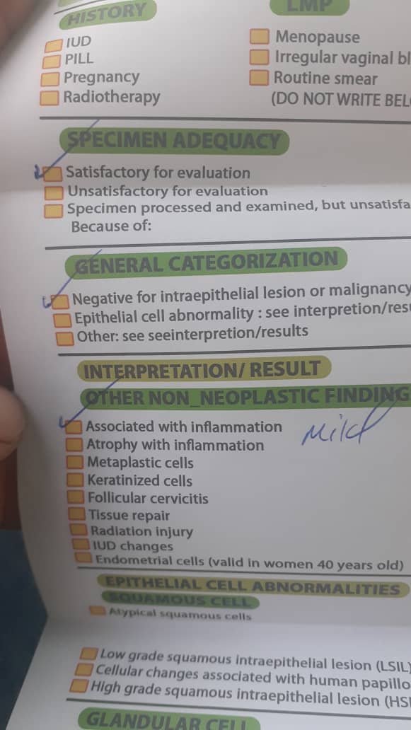 تفسیرجواب ازمایش پاپ اسمیرلیکوییدواچ پی وی