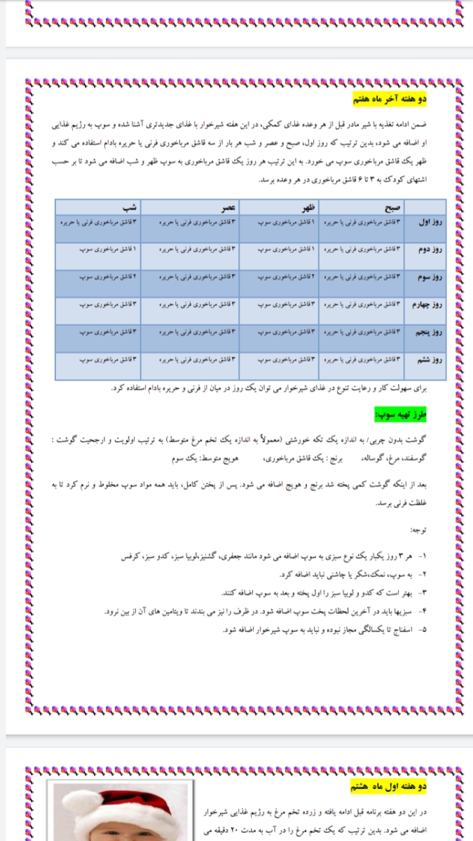 غذای کمکی بعد ۷ماهگی غذای کمکی بعد ۷ماهگی