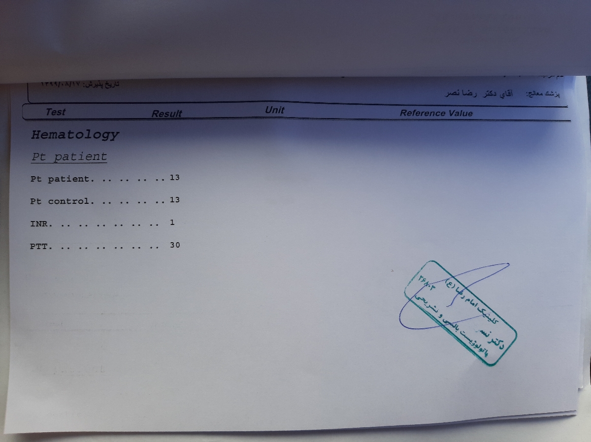 تفسیر جواب آزمایشم رو میگین