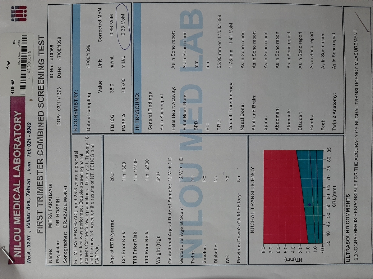 تفسیر آزمایش غربالگری مرحله اول