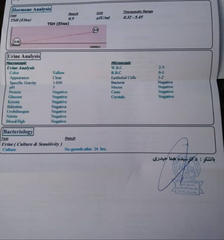 سلام تفسیر ازمایش لطفا ممنون