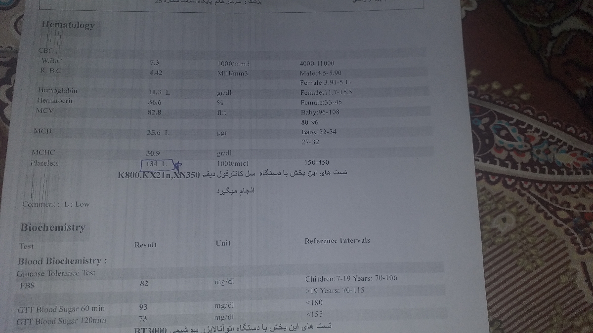 آزمایش قند خون در هفته بیستو هشت