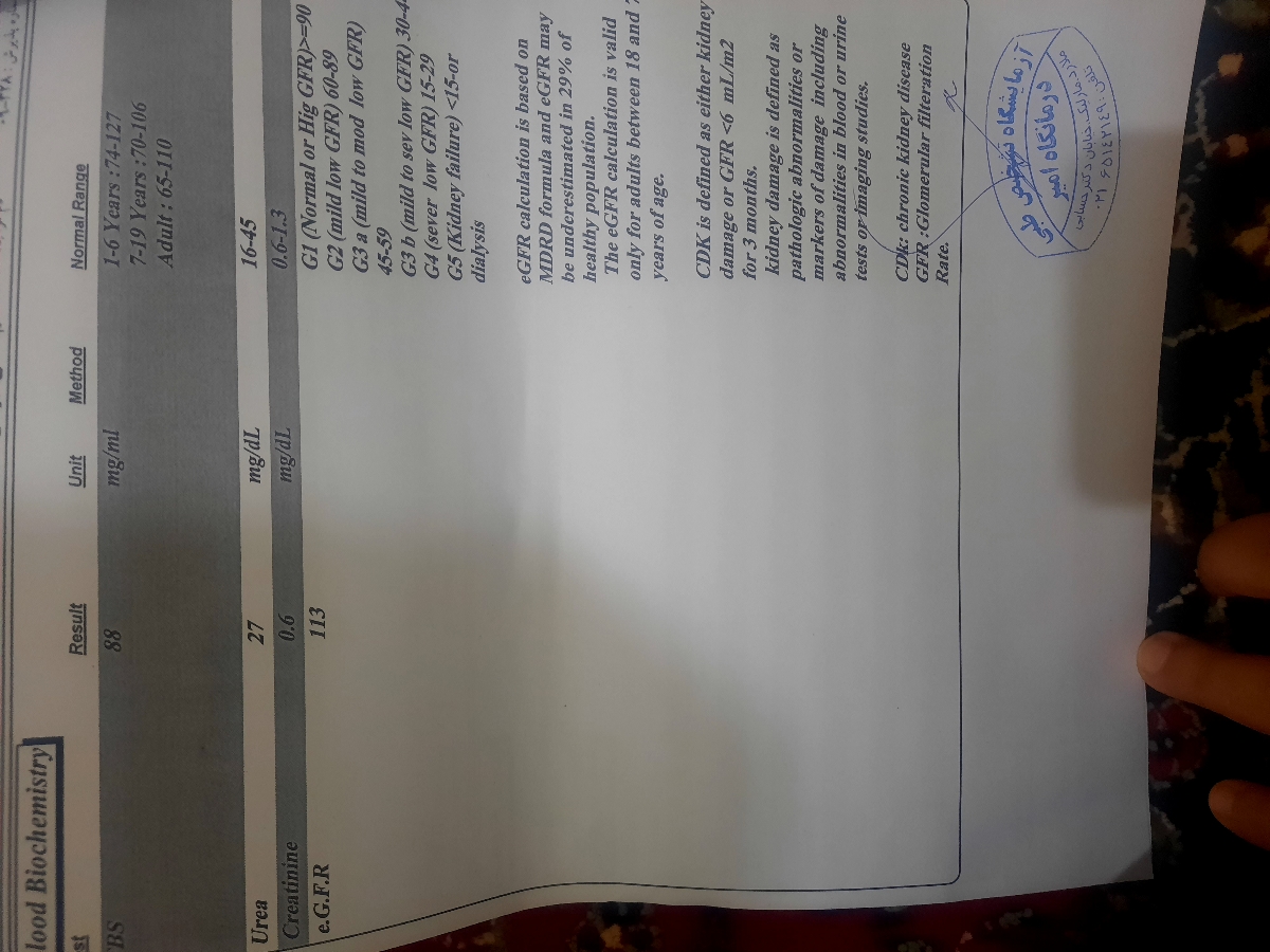 تفسیر جواب ازمایش بعد سقط