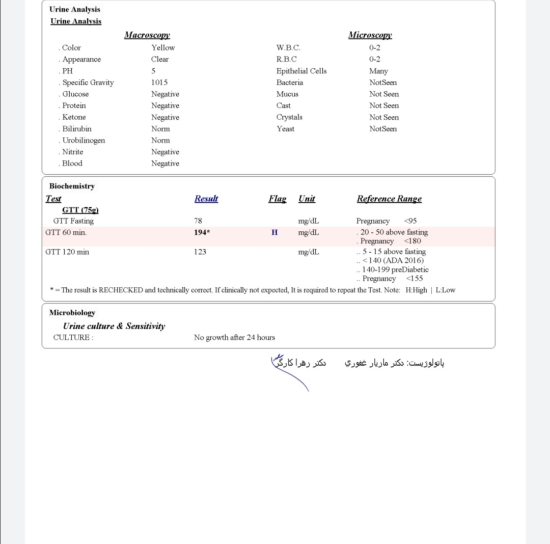 آزمایش خون وقند بارداری لطفا بیاین🙏