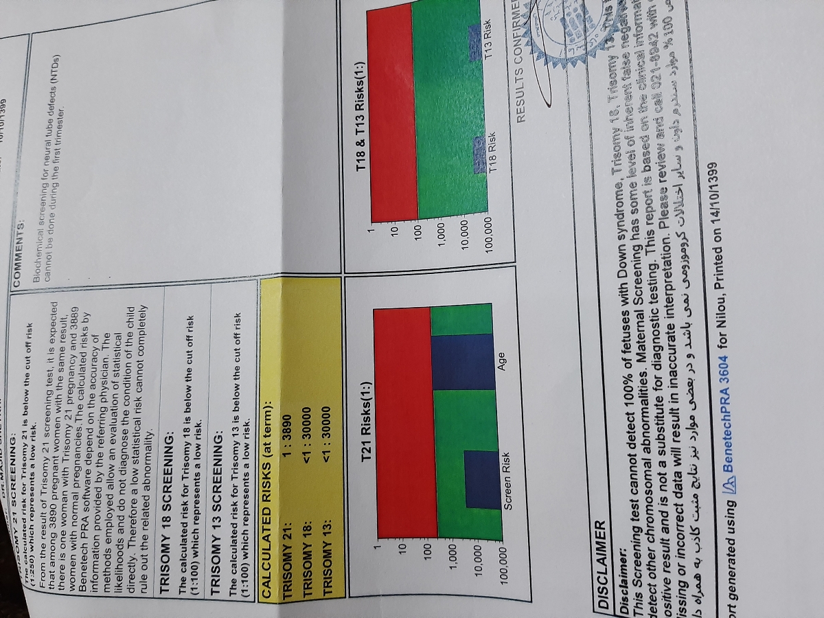 تفسیر آزمایش غربالگری اول